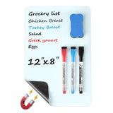 MaxGear Magnetic Blue Dry Erase Board Sheet 12x8 for Refrigerator, Small Fridge Magnetic Whiteboard for Kitchen, Fridge Shopping