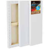 PHOENIX 10x30 Inch 3 Pack Gallery Canvas - 1.5 in Thick Large Skinny Canvases for Painting - Deep Edge 100% Cotton 11 Oz. Gesso
