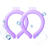 Neck Cooling Tube With Cold Insulated Bag,Reusable 18/64 Ice Neck Ring Wearable Body Cooler Products For Summer (Purple)