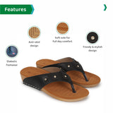 Ortho Joy Doctor Slipper For Women Fancy || Orthopedic Women'S Fashion Slipper || Comfortable Slippers For Women,Black,5,B0C3VRCNHJ