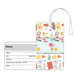 Sign Ever Travel Icons Luggage Tag For Suitcase Bag | Cute Vacation Pattern Id Label | Durable Travel Bag Identifier For Men Wom