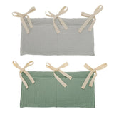 EUBUY 2 Pack Baby Crib Hanging Storage Bag, 2-Pockets Baby Crib Side Organizer Crib Hanging Organizer for Diapers, Toys, Clothin