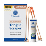 Natruveda Tongue Cleaner for Adults & Kids - Copper Tongue Scraper 2 Pack for Fresh Breath, Tongue Cleaning & Bad Breath Support