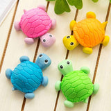 VR Creatives Set of 4 Turtle Pencil Eraser Kawaii Turtle Eraser Cartoon Style Creative for Kids Funny Erasers Stationery School