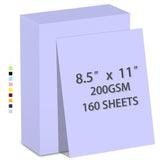 160 Sheets Cardstock Paper 8.5 x 11 Heavyweight Weight 200gsm Purple Card Stock Paper Printing, Crafts, Invitations | Smooth Pri