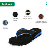 Ortho Joy Doctor Orthopedic Soft Slippers For Ladies Daily Use/Mcr Chappals For Women/Ortho Slippers Women,Black-Blue,4,B08BCL79CM