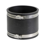 Supply Giant 6I49 Flexible PVC Coupling With Stainless Steel Clamps, 4, Black
