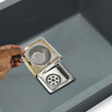 HIKIN SUPERMARKET?Stainless Steel Kitchen Sink Jali Drain Strainer (Square Shape Sink Strainer)