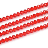 1000pcs Czech Faceted Rondelle Crystal Glass Loose Beads 4mm Small Tiny Spacer Bulk Light Siam Red for DIY Craft Jewelry Making