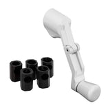 PrimeLine H 3962 Universal, Diecast, White, Folding Crank Handle for Casement Windows (Single Pack)