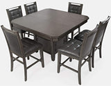 Jofran Upholstered Stool Counter Barstool Set, 21X22X42, Manchester Grey