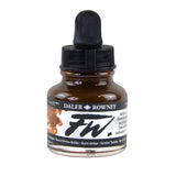 DalerRowney FW Acrylic Ink Bottle Burnt Umber Versatile Acrylic Drawing Ink for Artists and Students Permanent Calligraphy