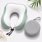 Tinkpin Memory Foam Travel Neck Pillow With Carry Case, Adjustable Drawstring Support, Soft Breathable Cover, Portable Airplane