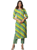 Gosriki Women'S Cotton Blend Straight Printed Kurta With Pant Set (Sumali Blue-Nw-Gs_L_Blue_Large),Blue,,B0CGD5TFMW
