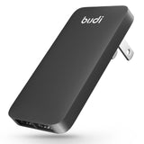 BUDI 17W Extra Slim Portable Wall Charger 2-Port USB-A Charger Foldable Wall Plug Compatible with Home Camera, iPhone IPad Samsu