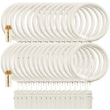Lsgoodcare Set of 30 Decorative Metal Drapery Curtain Rings with Clips1.5 Inch Interior Diameter, White Clip Rings for Curtain