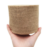 INSPIRELLE 4 Natural Burlap Fabric Roll 10 Yards Jute Ribbon for Gift Wrapping Craft Projects Wedding Decoration Home Decoratio