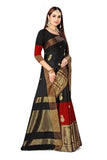 Dhruvi Trendz Cotton Silk Women Saree (Dt-S2125-1_Black)