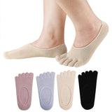 Habiter WomenS Toe Socks Cotton Lightweight No Show Five Fingers Running Socks 4 Pack, Jr A6, 510