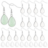 Unicraftale 32Pcs Stainless Steel Teardrop Bezel Earring Blanks 41Mm Long Drop Dangle Earring Making Kits Include Transparent Te
