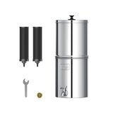 AQUA CREST Gravity Water Filter System, NSF/ANSI 42&372 Certified Black Carbon Filters, Reduce Lead and Up to 99% Chlorine, 2.25