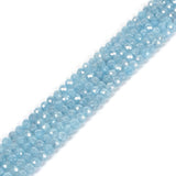 3mm Aqua Blue Crackle Zircon Faceted Gemstone Round Loose Beads Strand 15.5-16 DIY Jewelry Making