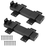 QWORK Slide Gate Latch, 2 Sets Heavy Duty Latch Lock with Padlock Hole, Powder-Coated Forged Steel, for Wooden Fences, Barn Door