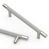 Asidrama 10 Pack 5 Inch(128mm) Brushed Satin Nickel Knurled Kitchen Cabinet Handles, Cabinet Pulls Kitchen Cabinet Hardware for