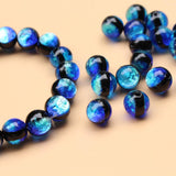 20pcs 8mm Blue Color Luminous Lampwork Glass Beads Handmde Glow in The Dark Loose Bead Round for Jewelry Bracelet Neckalce Earri