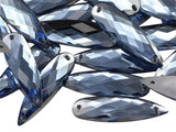Allstarco 28x8mm Blue Sapphire - Lt. CH02 Flat Back Teardrop Sew On Beads for Crafts Plastic Acrylic Rhinestones with Holes for