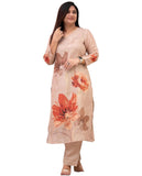 Gosriki Women'S Rayon Viscose Straight Printed Kurta With Pant (Susan Beige-Gs_S_Beige_Small),Beige,,B0DT76P9BT