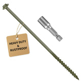 5/16 x 14 inch Long Timber Screws,Heavy Duty Exterior Lag Bolts with Hex Head, Structural Wood Screws for Deck, Fence, Landscape