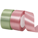 2 Rolls Sage Green Ribbon, 1-1/2 Inch 50 Yards Rose Gold Sage Satin Fabric Ribbon for Wedding Party, Gift Wrapping, Baby Shower,