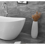 Elegant Decor Indoor Modern 70 Inch Soaking Single Slipper Bathtub In Glossy White