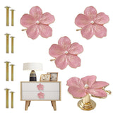 YDDXAQHB 4 Pcs Petal Cabinet Knobs Creativity Flower Shaped Drawer with Metal Handles Screws for Dresser Handles Cabinet Wardrob