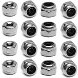 14Pcs M12 x 1.75mm Lock Nuts Nylon Insert Hex Locknuts Self-Lock Nylock Nut 304 Stainless Steel 18-8 DIN985 Hex Drive Plain Finish for Trailer, Agricultural Equipment, Construction Fixtures M12 Bolts
