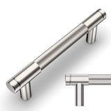 Amerdeco 10 Pack Brushed Satin Nickel Knurled Cabinet Pulls 3.75 Inch Center to Center Kitchen Cabinet Handles for Drawer Dresse