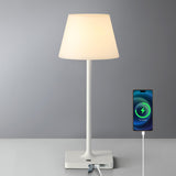 NEWSEE 14.5 Small Cordless Touch Table Lamp White, Waterproof Shower Lamp, 4000mAh Rechargeable Portable Battery Powered Dimmabl
