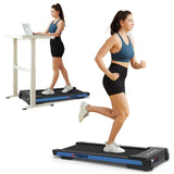 GOYOUTH 2 in 1 Under Desk Electric Treadmill Motorized Exercise Machine with Wireless Speaker, Remote Control and LED Display, W