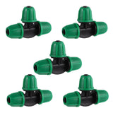 1/4 inch Drip Irrigation Fittings, Lock Barbed Tee for in. Tubing; Tubing Outside Diameter (OD) is 0.250 in., Internal Diameter