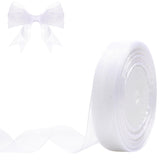 Hiswan 3/4 inch Sheer Organza Ribbon 50 Yards White Chiffon Ribbon for Gift Wrapping Christmas Halloween Decoration Wedding Bouq