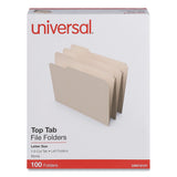 Universal 12121 File Folders, 1/3 Cut First Position, OnePly Top Tab, Letter, Manila, 100/Box