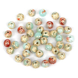 AD Beads Natural Gemstone 8mm Round Loose Beads Big Hole 2.5mm Sized 40pcs (Blue Imperial Jasper)