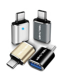 USB C to USB Adapter 4 Pack, Type C Male to USB 3.0 Female Adapter OTG Adapter Changer Converter Compatible with iMac MacBook Pr
