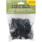 Pepperell Parachute Cord Buckles 30/Pkg15mm, 15mm, Black