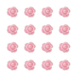 Sparkeads 50pcs Pink Rose Beads for Rosary Necklaces, Resin Flower Beads, Drilled Rose Flower Embellishments for Buddha Mala Jew