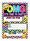 Emoji Rainbow Invitation 10 Invitations + 10 envelopes Tween Teen Birthday Graduation Party