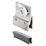PrimeLine M 6145 Aluminum Frameless Shower Door Top Bracket Roller Assembly, 3/4 In. Round Plastic Wheel, Fits 3/16 In. Glass (