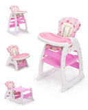 SANDINRAYLI High Chair, Toddler Highchairs for Babies and Toddlers, Convertible 3 in 1 Baby Chair for Eating, Adjustable Baby Fe