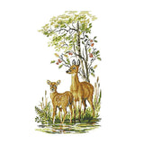Enakshi (Label) Animals Deers Stamped Cross Stitch Kits For Adults Embroidery 14Ct Count